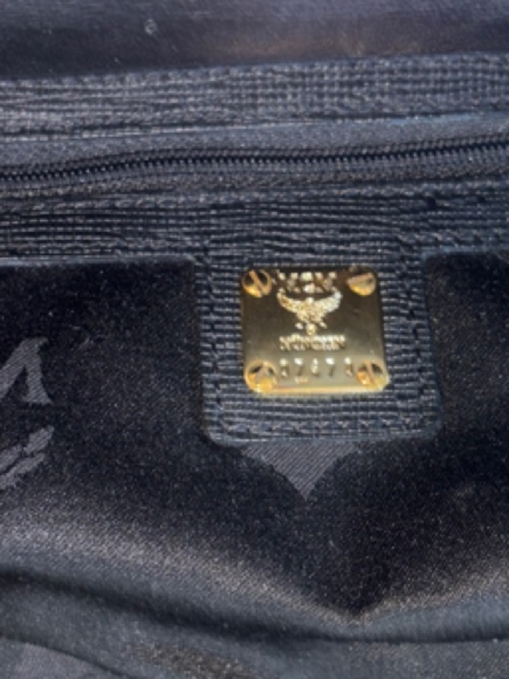MCM Black Leather Satchel with Gold-Tone Hardware - Picture 7 of 7